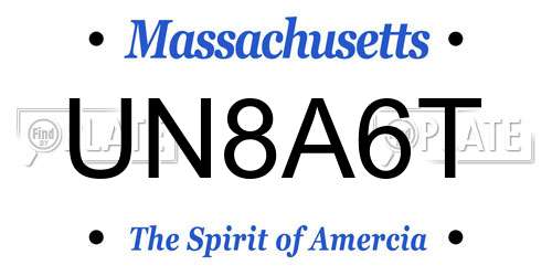 UN8A6T Massachusetts License Plate