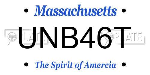 UNB46T Massachusetts License Plate