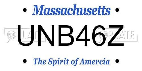 UNB46Z Massachusetts License Plate