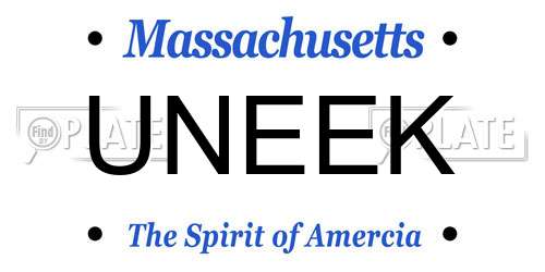 UNEEK Massachusetts License Plate