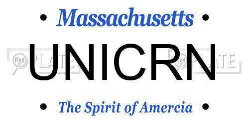 UNICRN Massachusetts License Plate
