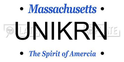 UNIKRN Massachusetts License Plate