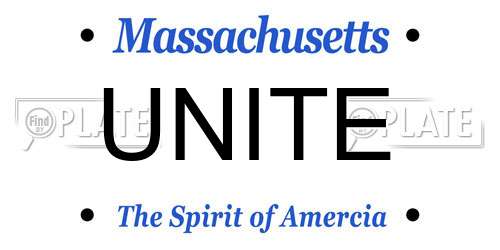 UNITE Massachusetts License Plate