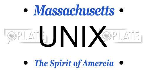 UNIX Massachusetts License Plate
