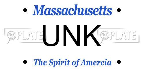 UNK Massachusetts License Plate