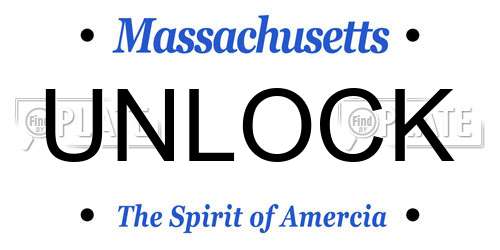 UNLOCK Massachusetts License Plate
