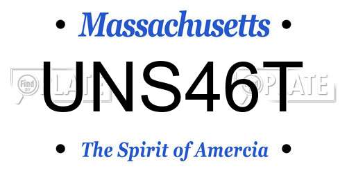 UNS46T Massachusetts License Plate