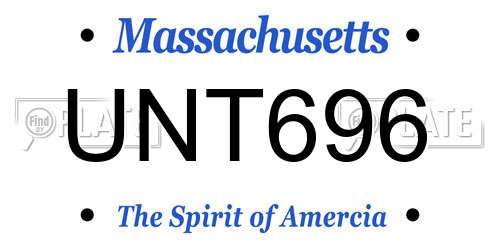 UNT696 Massachusetts License Plate