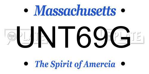 UNT69G Massachusetts License Plate