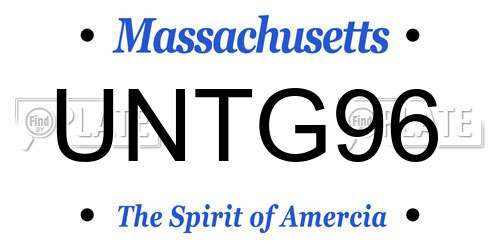 UNTG96 Massachusetts License Plate