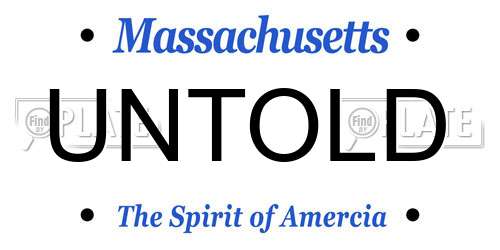 UNTOLD Massachusetts License Plate