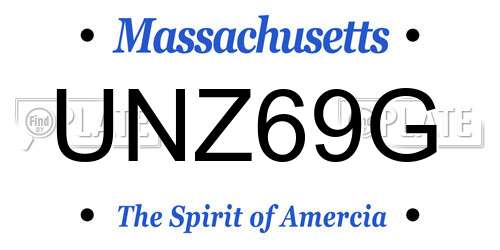 UNZ69G Massachusetts License Plate