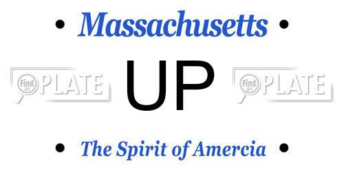 UP Massachusetts License Plate