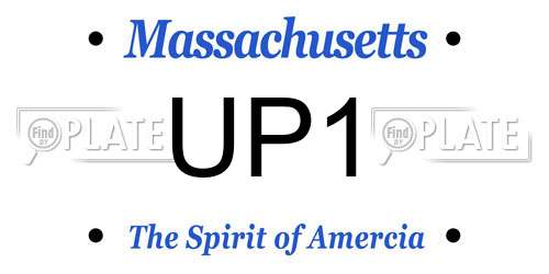 UP1 Massachusetts License Plate