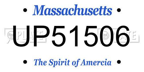 UP51506 Massachusetts License Plate
