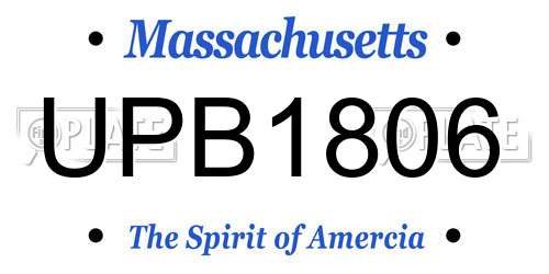 UPB1806 Massachusetts License Plate