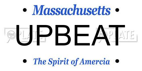 UPBEAT Massachusetts License Plate