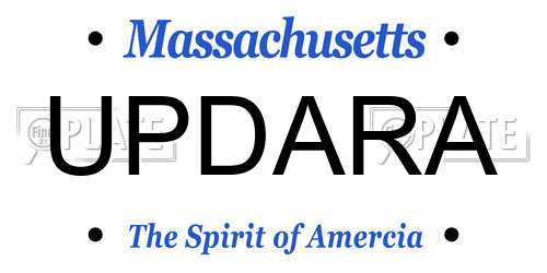 UPDARA Massachusetts License Plate