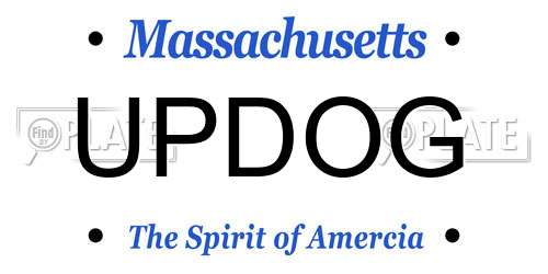 UPDOG Massachusetts License Plate