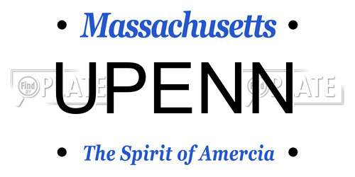 UPENN Massachusetts License Plate