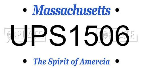 UPS1506 Massachusetts License Plate