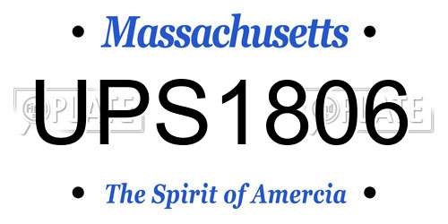 UPS1806 Massachusetts License Plate