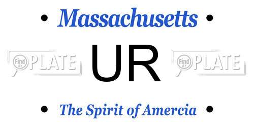 UR Massachusetts License Plate
