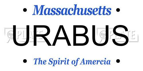 URABUS Massachusetts License Plate