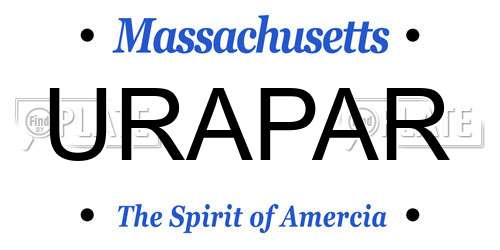 URAPAR Massachusetts License Plate