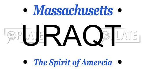 URAQT Massachusetts License Plate