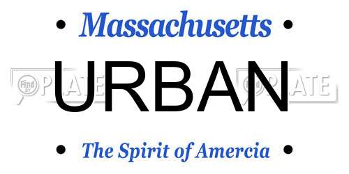 URBAN Massachusetts License Plate
