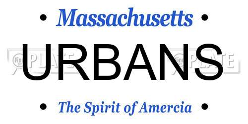 URBANS Massachusetts License Plate
