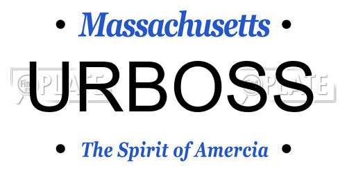 URBOSS Massachusetts License Plate