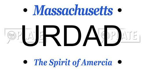 URDAD Massachusetts License Plate