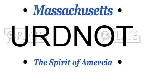 URDNOT Massachusetts License Plate