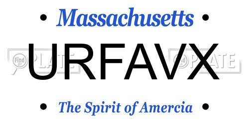 URFAVX Massachusetts License Plate