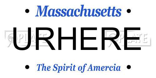 URHERE Massachusetts License Plate