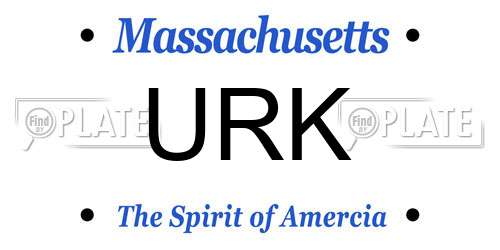 URK Massachusetts License Plate