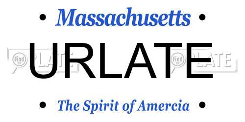 URLATE Massachusetts License Plate
