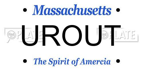 UROUT Massachusetts License Plate