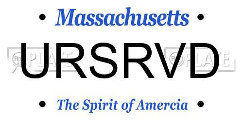 URSRVD Massachusetts License Plate