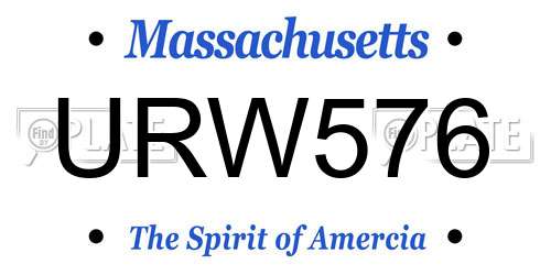 URW576 Massachusetts License Plate