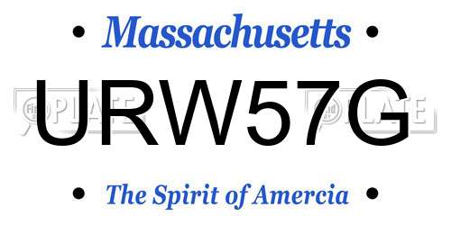 URW57G Massachusetts License Plate
