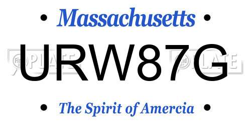 URW87G Massachusetts License Plate
