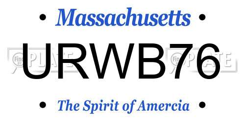 URWB76 Massachusetts License Plate