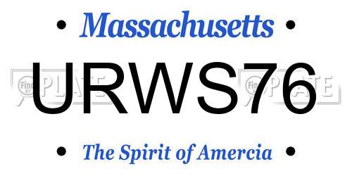 URWS76 Massachusetts License Plate