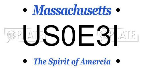 US0E3I Massachusetts License Plate