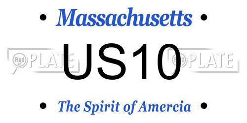 US10 Massachusetts License Plate