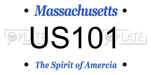US101 Massachusetts License Plate