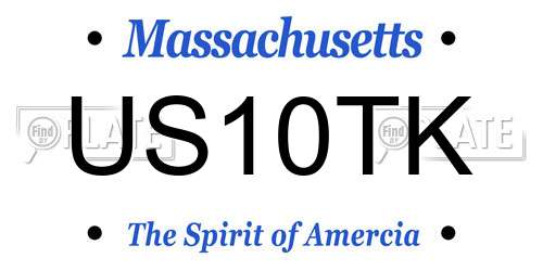 US10TK Massachusetts License Plate